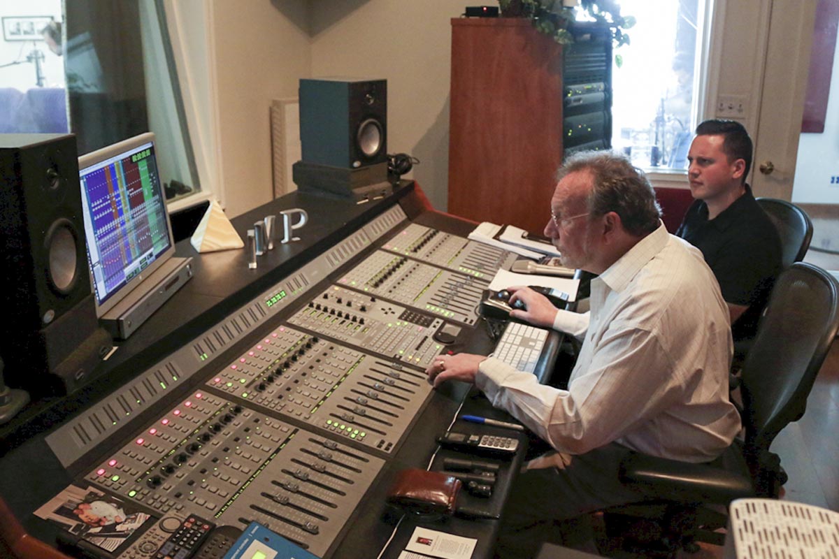 James Linahon at the studio console